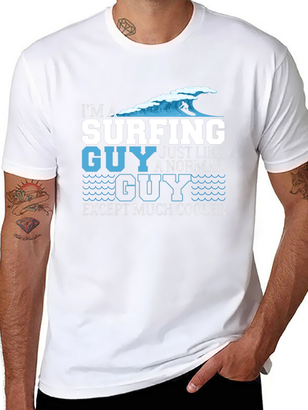 Surfing Guy T-Shirt - Cool Graphic Tee