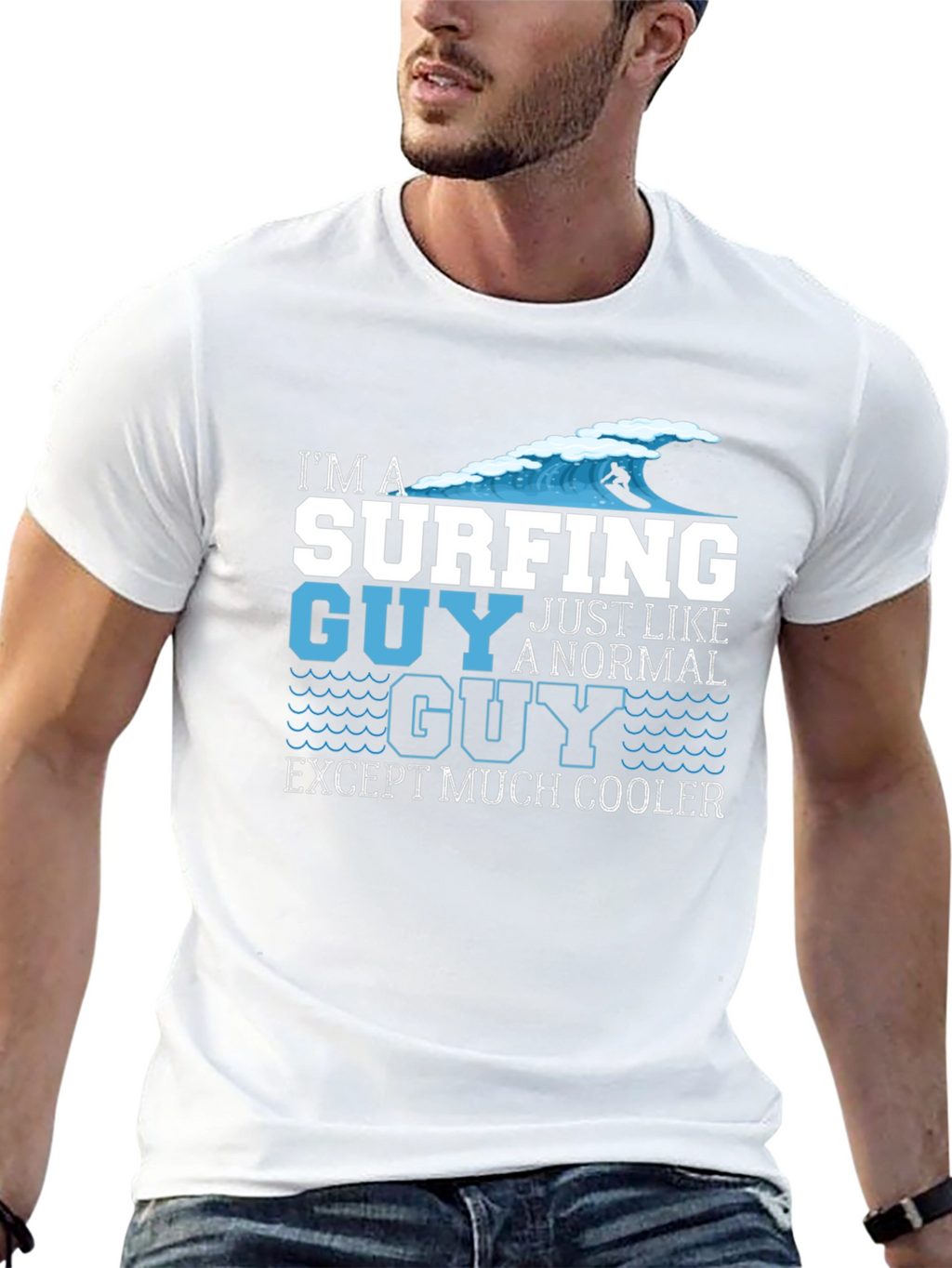 Surfing Guy T-Shirt - Cool Graphic Tee