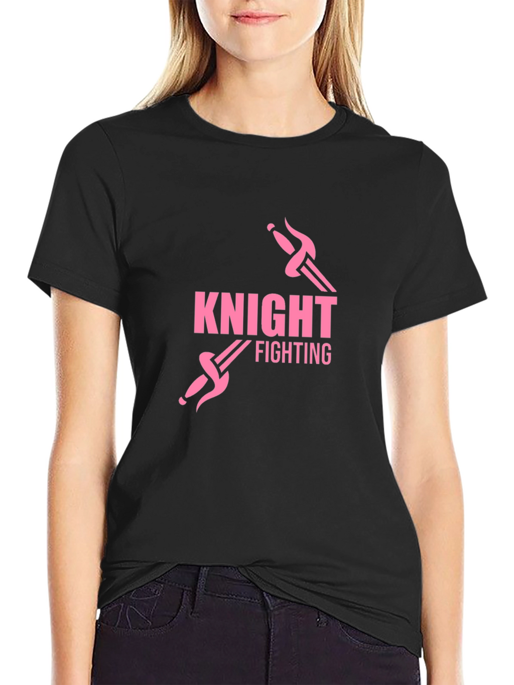 Knight Fighting Graphic Tee - Black