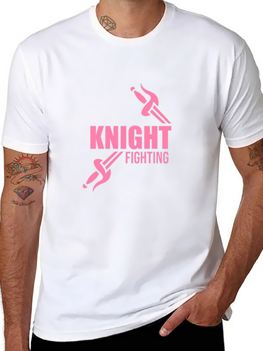 Knight Fighting Graphic Tee - Black