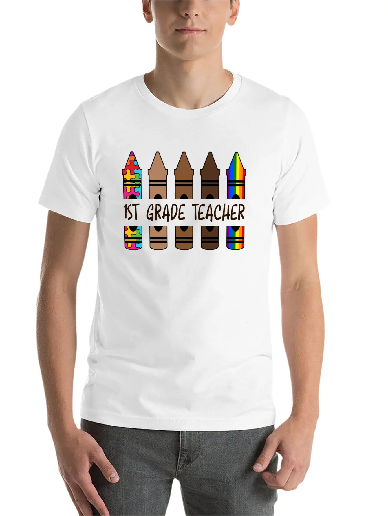 1ST GradeTeacher Life Pencil Personalized Relaxed Everyday Tee – Lightweight And Durable Cotton