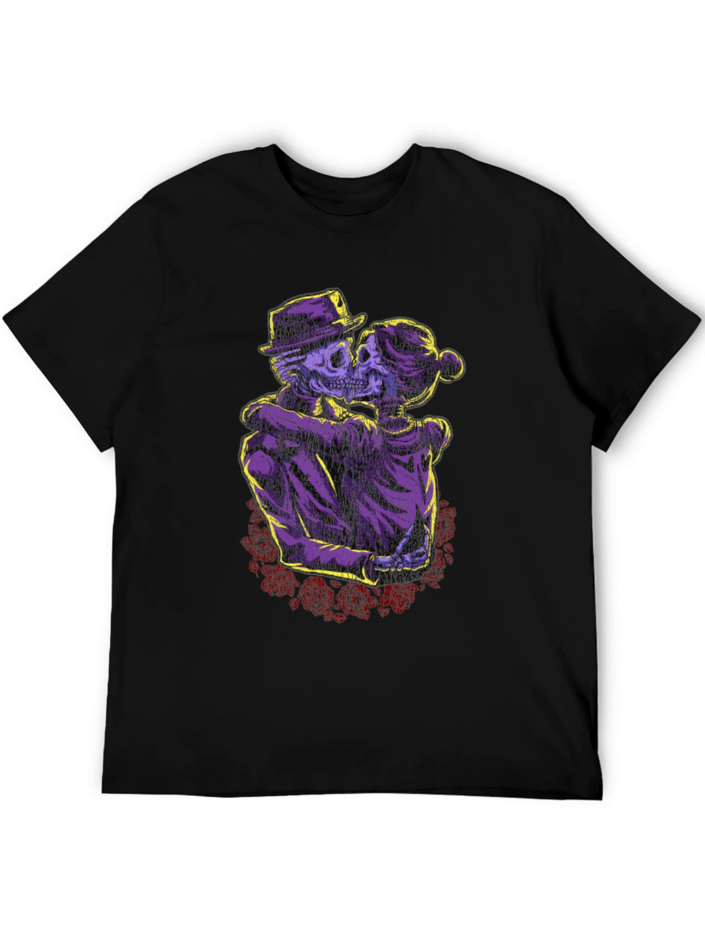Skeleton Couple T-Shirt - Gothic Romance Design