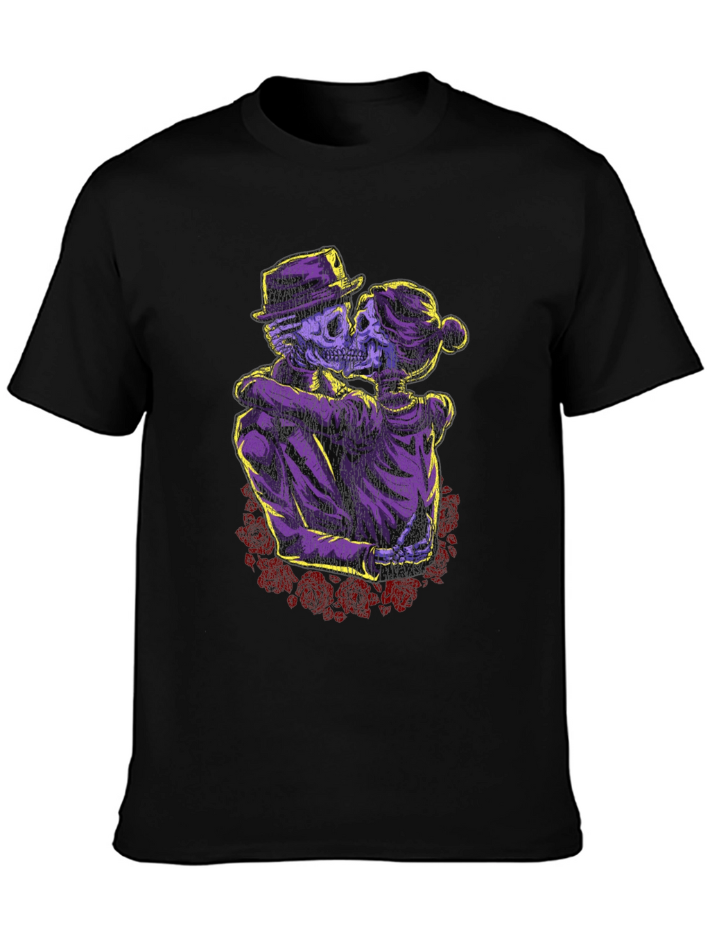 Skeleton Couple T-Shirt - Gothic Romance Design