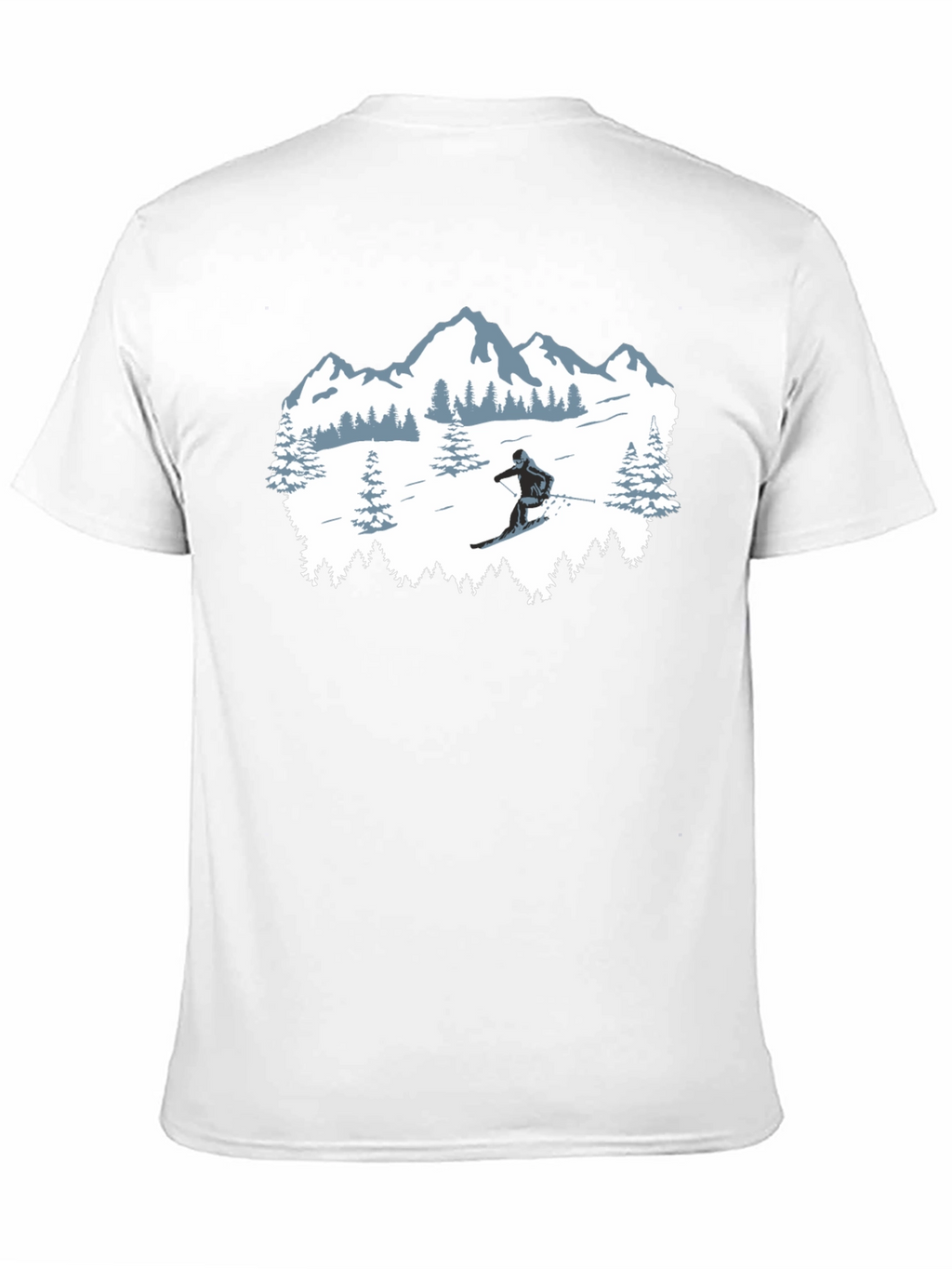 Winter Sports T-Shirt: Skiing Mountain Design