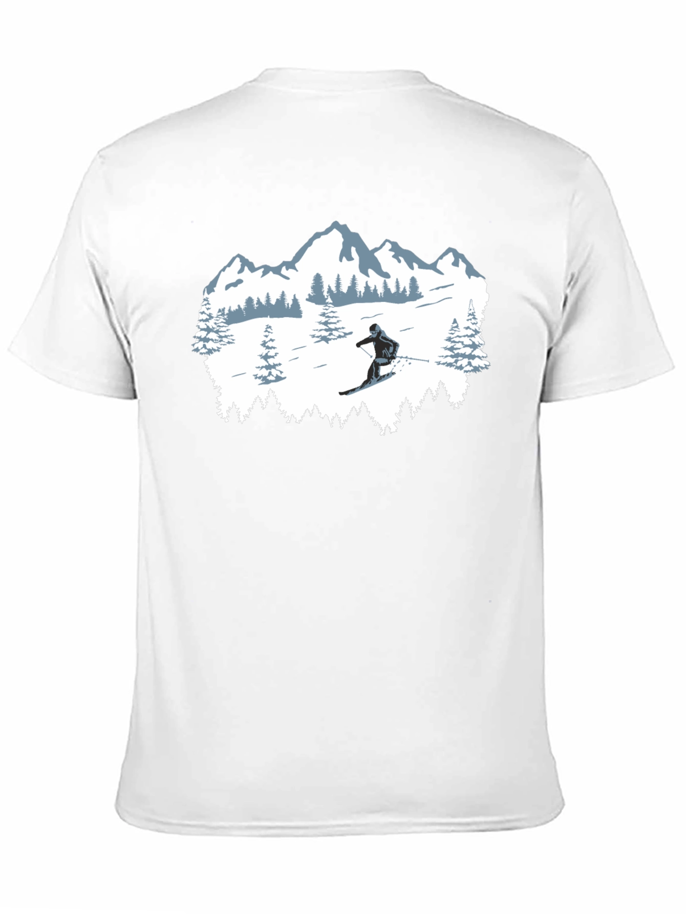 Winter Sports T-Shirt: Skiing Mountain Design