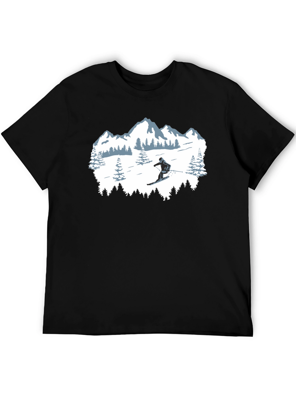 Winter Sports T-Shirt: Skiing Mountain Design