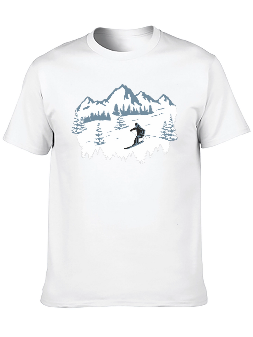 Winter Sports T-Shirt: Skiing Mountain Design