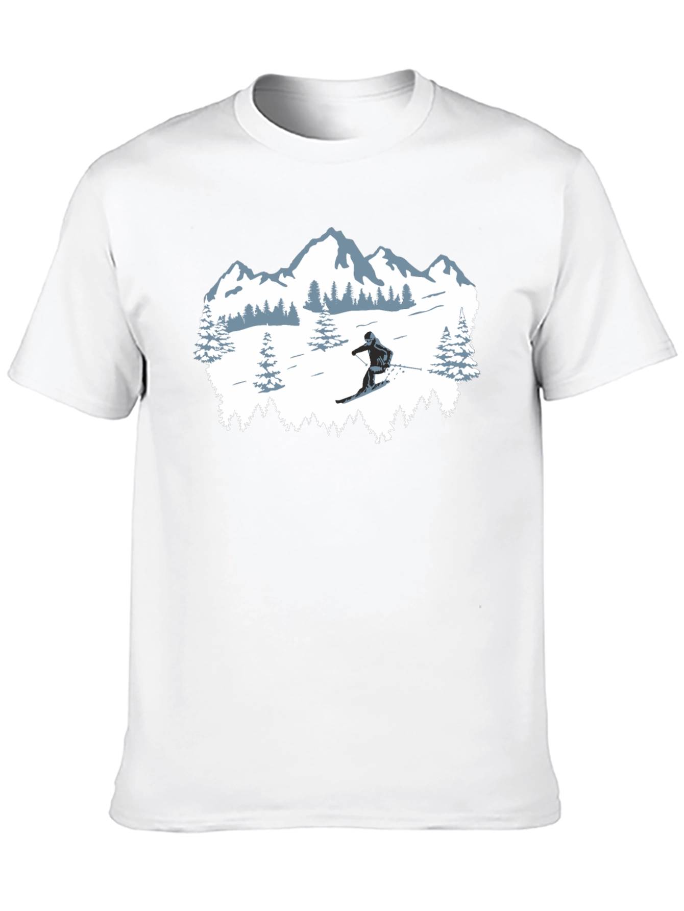 Winter Sports T-Shirt: Skiing Mountain Design
