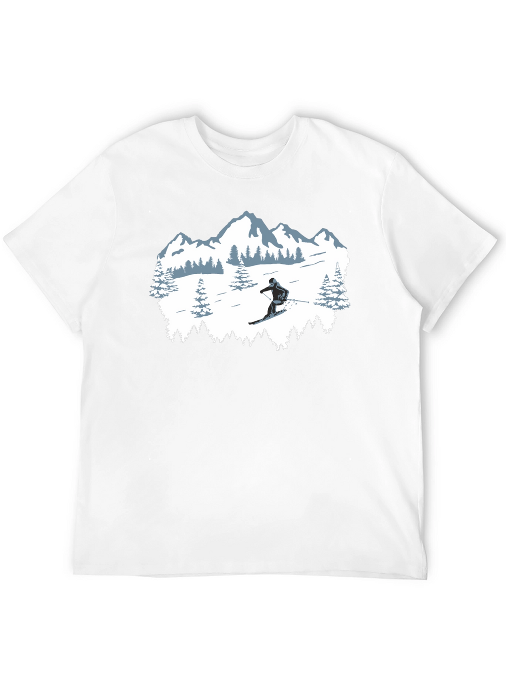 Winter Sports T-Shirt: Skiing Mountain Design