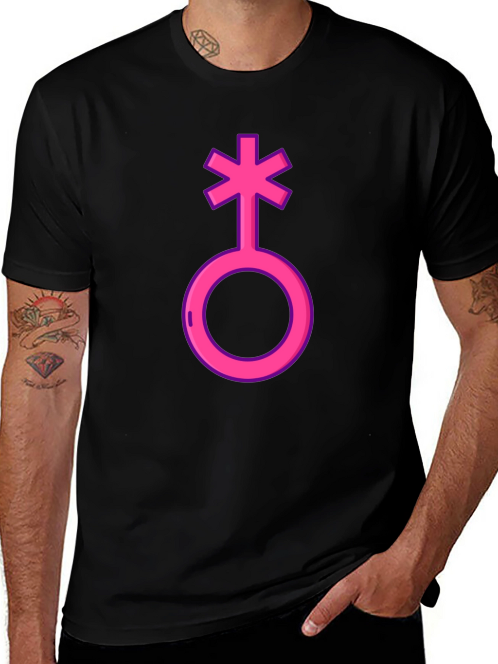 Genderqueer Symbol T-Shirt - Black