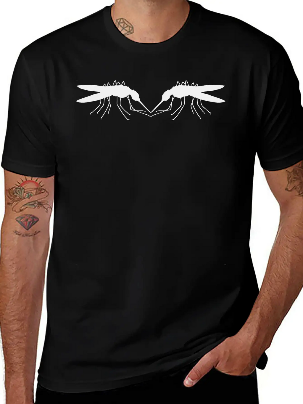 2 Bloodsucker Friends Team Couple Silhouette Mosqu Breathable Graphic T-Shirt – Perfect For Casual Days