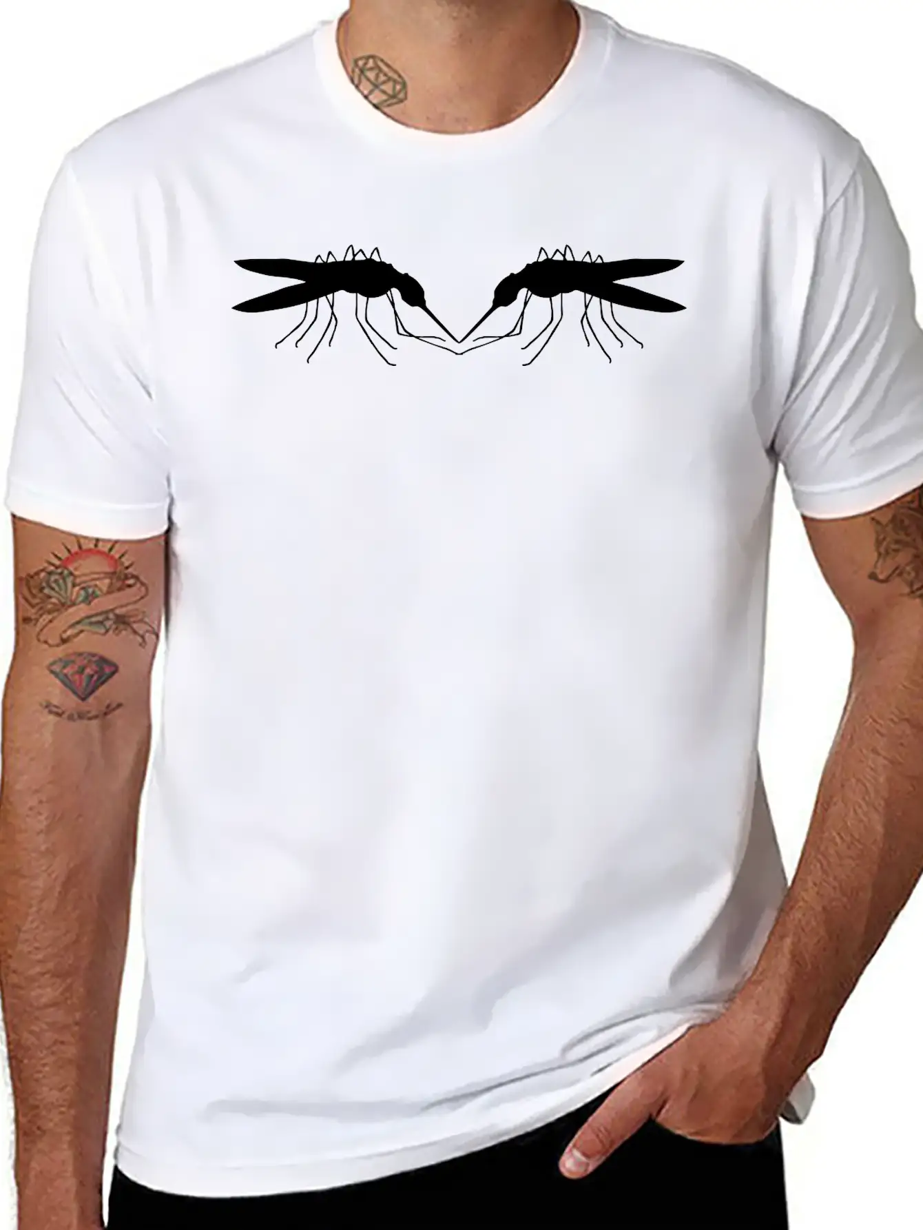 2 Bloodsucker Friends Team Couple Silhouette Mosqu Breathable Graphic T-Shirt – Perfect For Casual Days