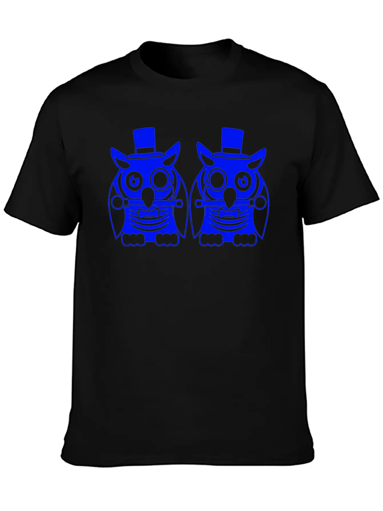 2 Owls Top Hat Monocle Glasses Rich Two Men Team Unisex Casual T-Shirt – Clean Design For Daily Comfort