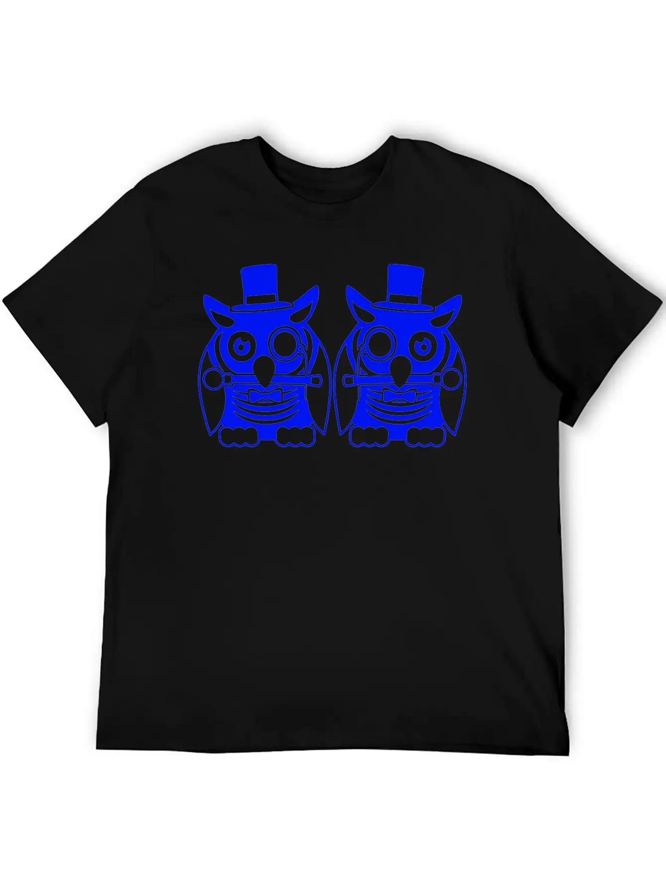 2 Owls Top Hat Monocle Glasses Rich Two Men Team Unisex Casual T-Shirt – Clean Design For Daily Comfort