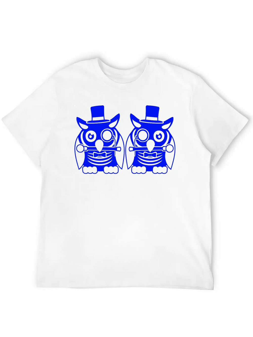 2 Owls Top Hat Monocle Glasses Rich Two Men Team Unisex Casual T-Shirt – Clean Design For Daily Comfort