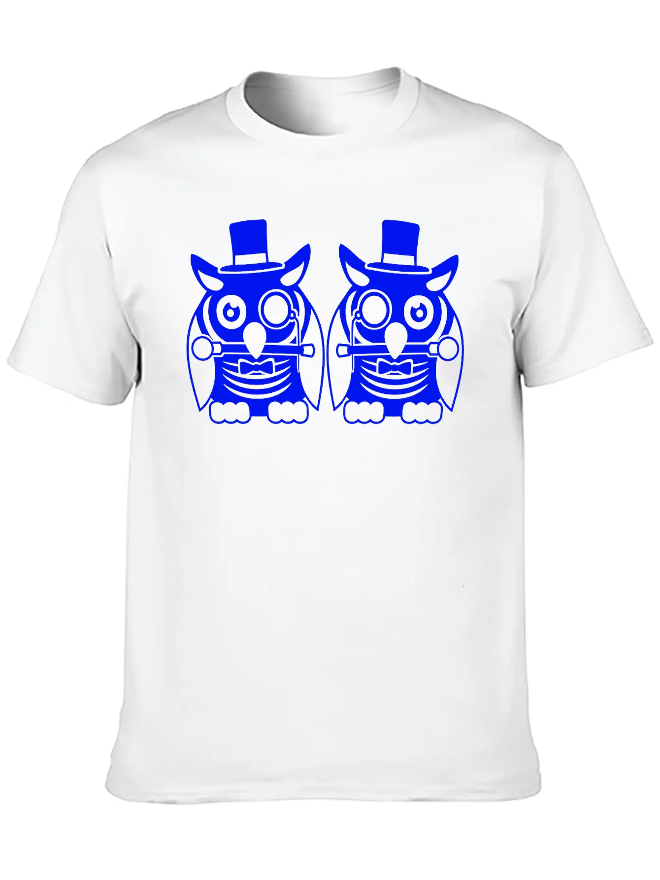 2 Owls Top Hat Monocle Glasses Rich Two Men Team Unisex Casual T-Shirt – Clean Design For Daily Comfort
