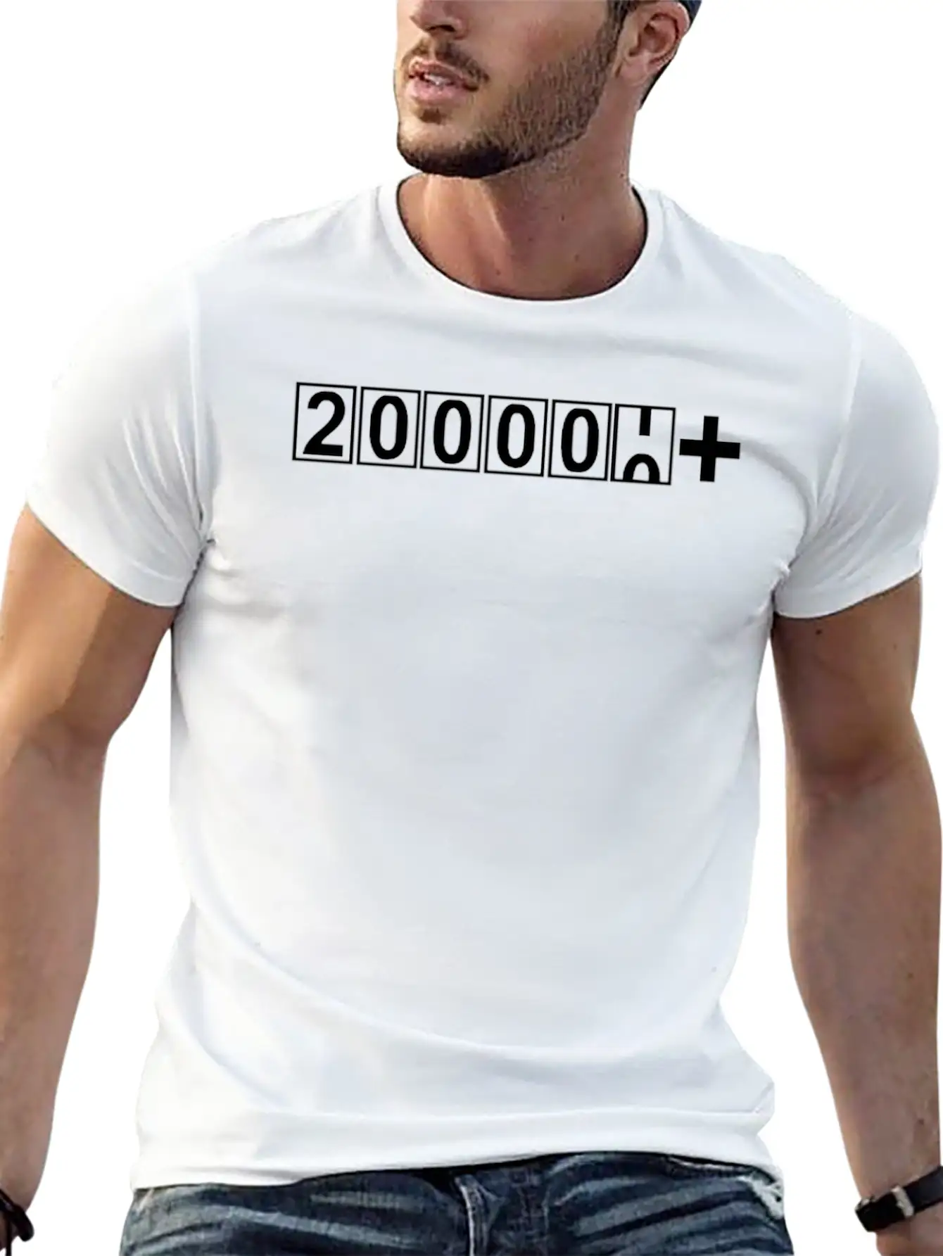 200000 Miles Sticker Vinyl Breathable Soft Cotton T-Shirt – Timeless Casual Look