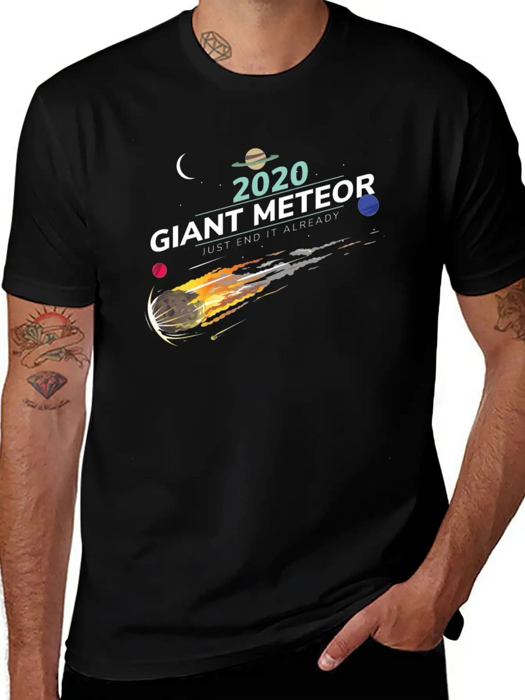 20202 Giant Meteor Just End It Already Breathable Graphic T-Shirt – Perfect For Casual Days