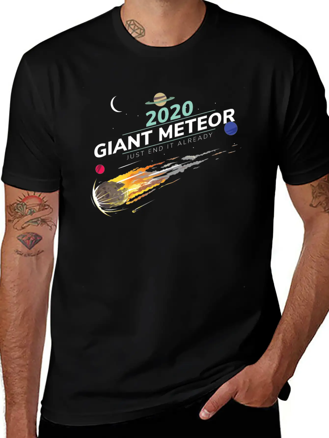 20202 Giant Meteor Just End It Already Breathable Graphic T-Shirt – Perfect For Casual Days