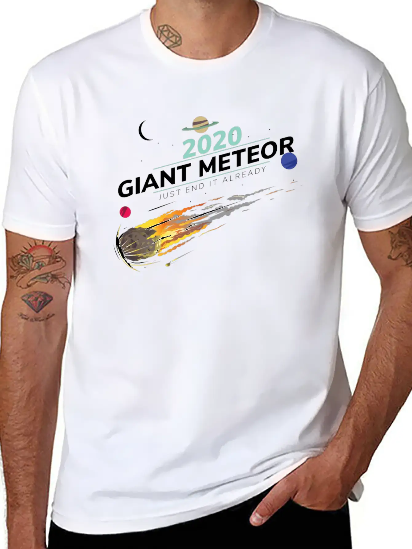 20202 Giant Meteor Just End It Already Breathable Graphic T-Shirt – Perfect For Casual Days