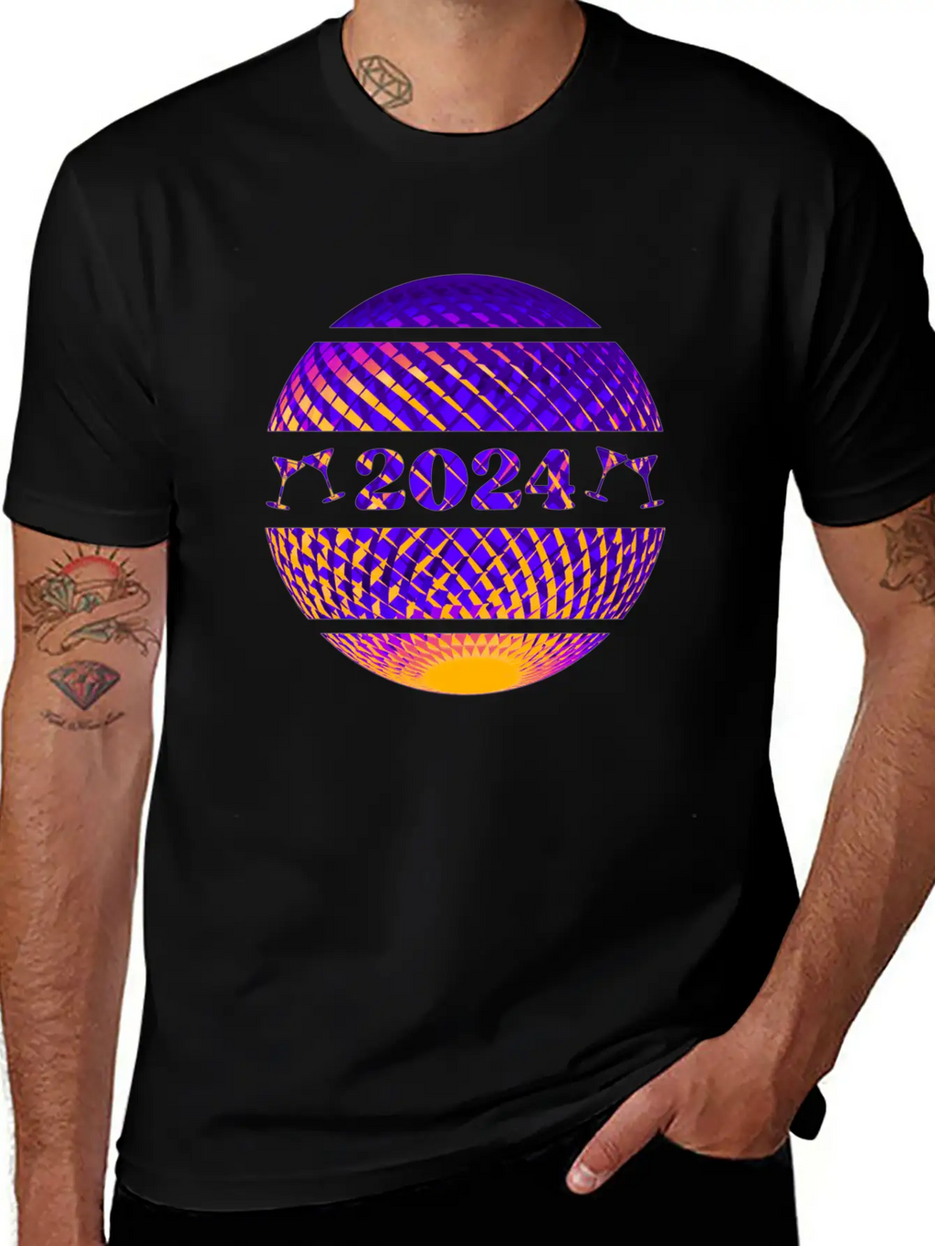 2024 Disco Ball In Colors Timeless Short Sleeve Tee – Comfy And Minimalist Design