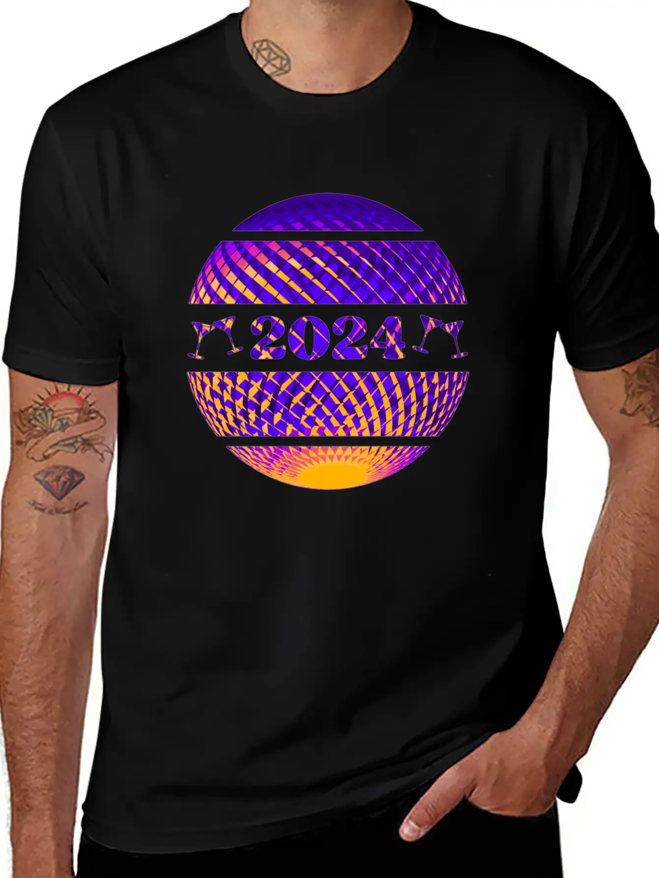 2024 Disco Ball In Colors Timeless Short Sleeve Tee – Comfy And Minimalist Design