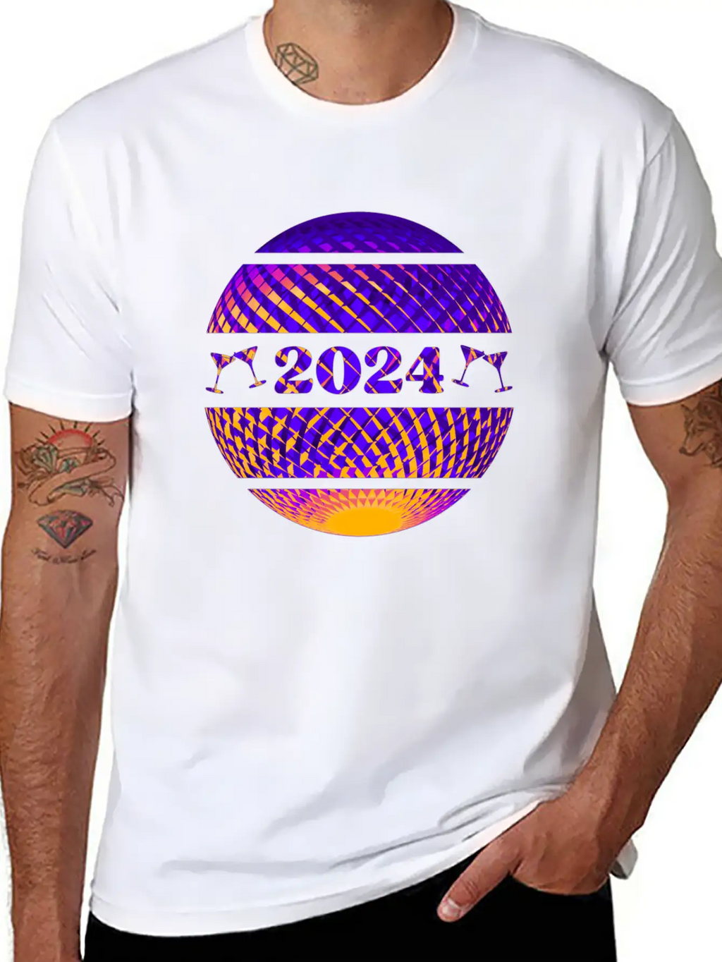 2024 Disco Ball In Colors Timeless Short Sleeve Tee – Comfy And Minimalist Design