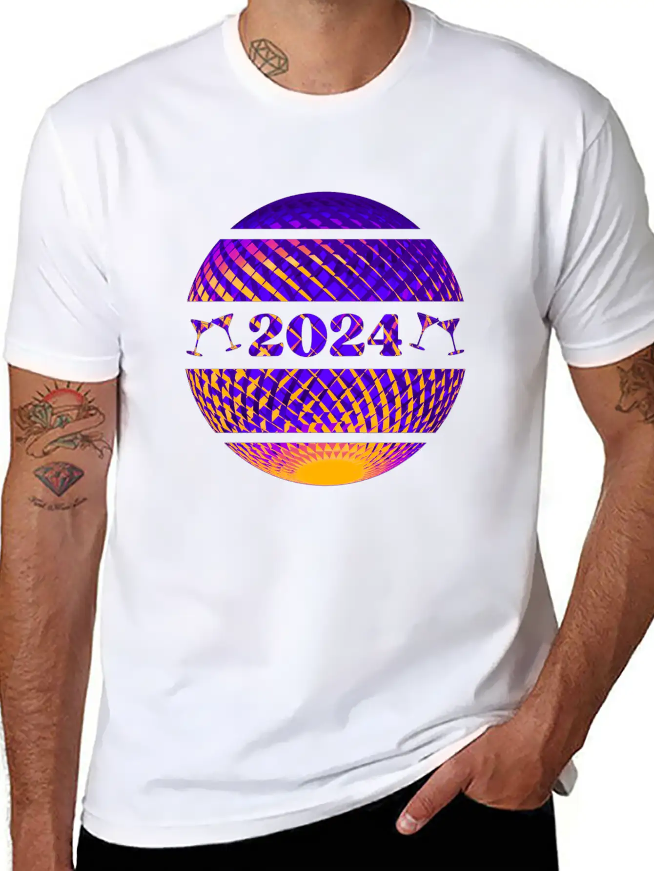 2024 Disco Ball In Colors Timeless Short Sleeve Tee – Comfy And Minimalist Design