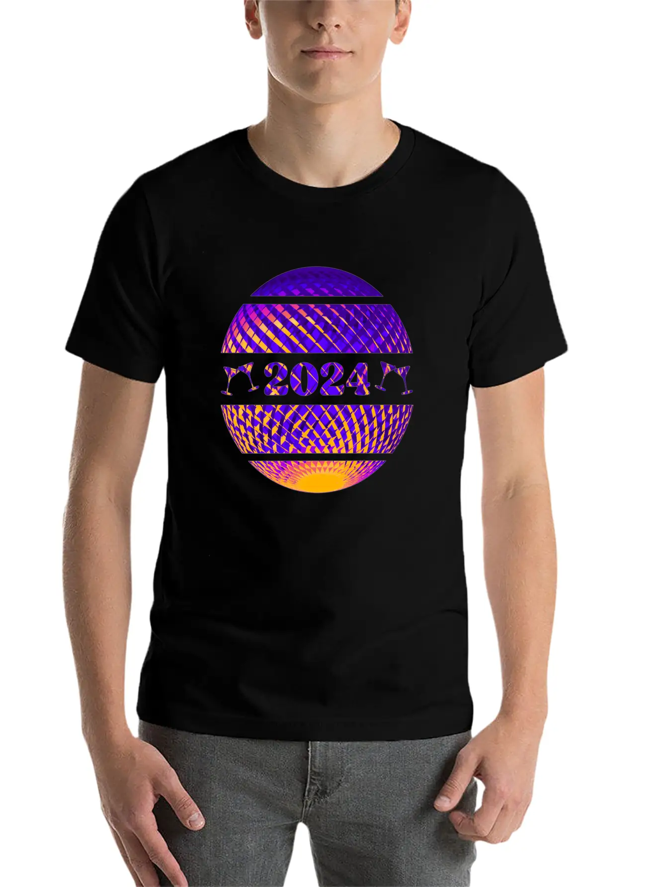 2024 Disco Ball In Colors Timeless Short Sleeve Tee – Comfy And Minimalist Design