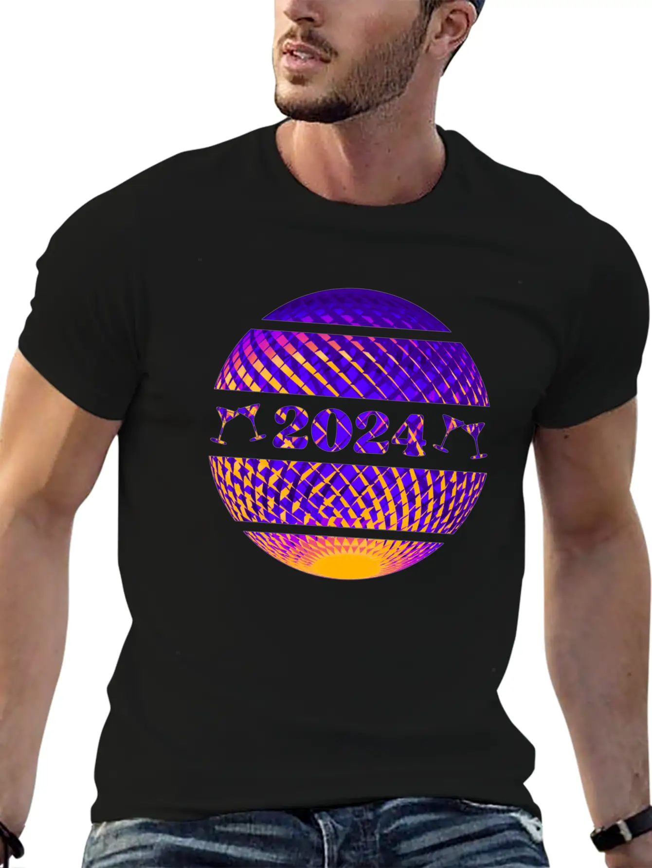 2024 Disco Ball In Colors Timeless Short Sleeve Tee – Comfy And Minimalist Design