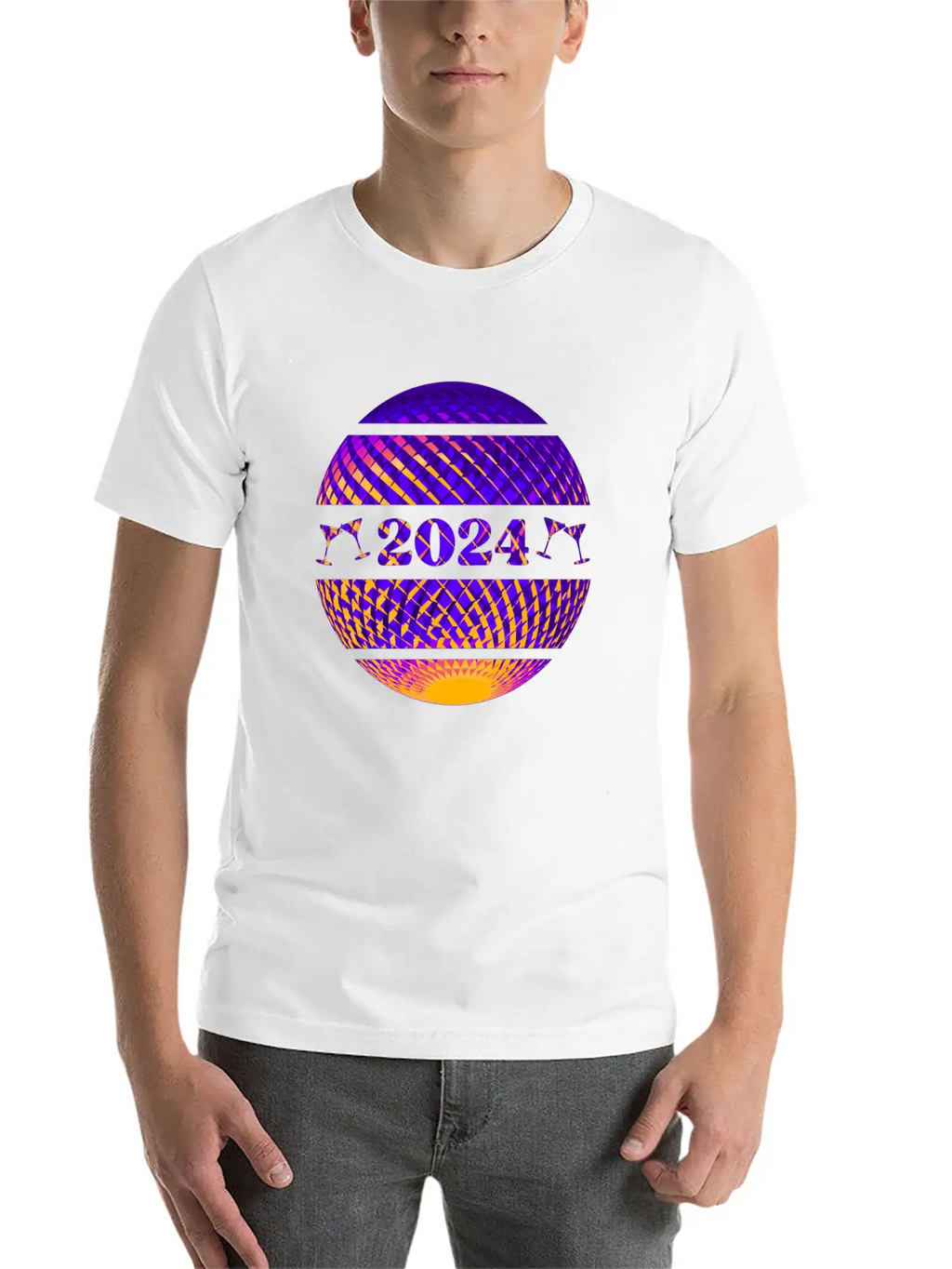 2024 Disco Ball In Colors Timeless Short Sleeve Tee – Comfy And Minimalist Design