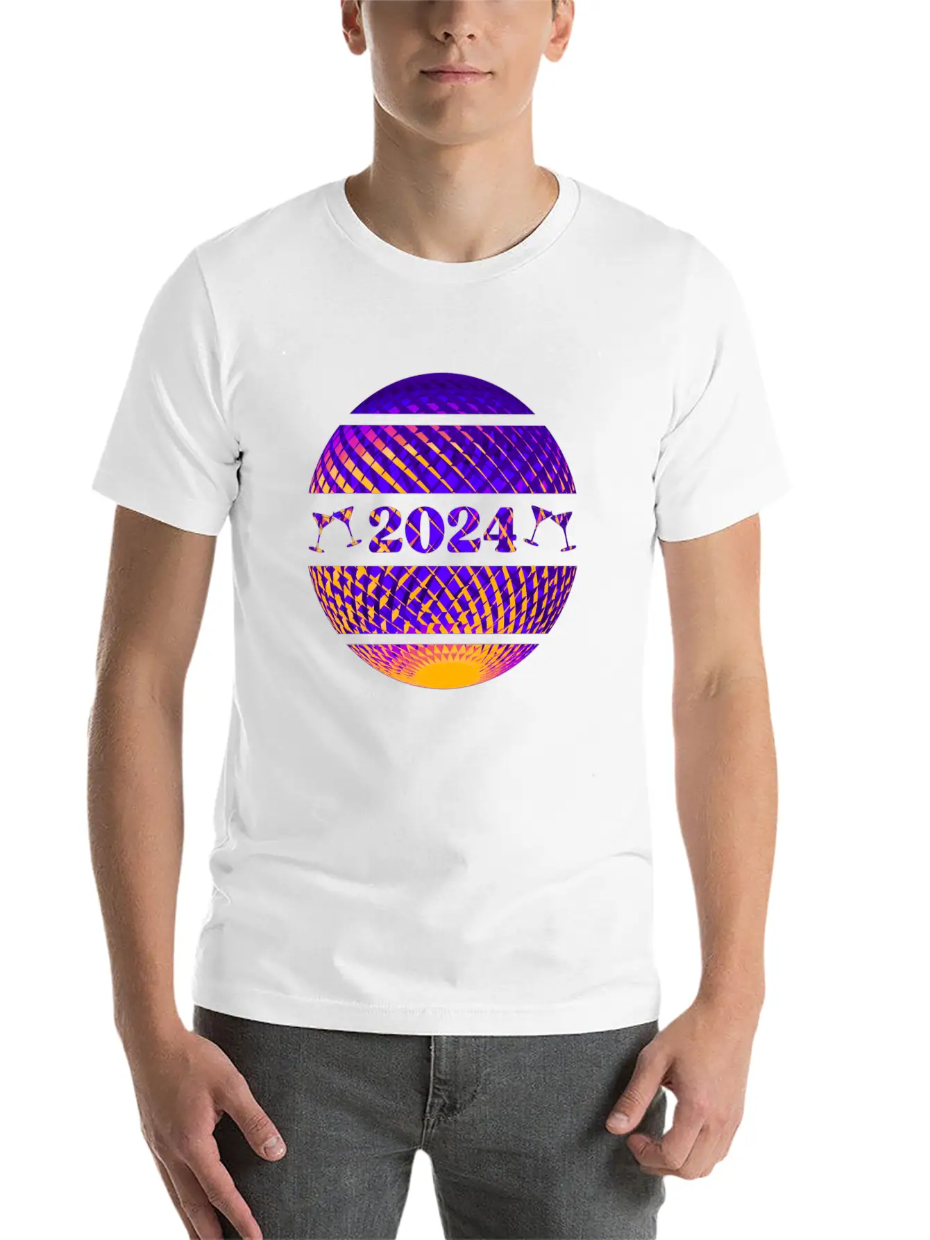 2024 Disco Ball In Colors Timeless Short Sleeve Tee – Comfy And Minimalist Design
