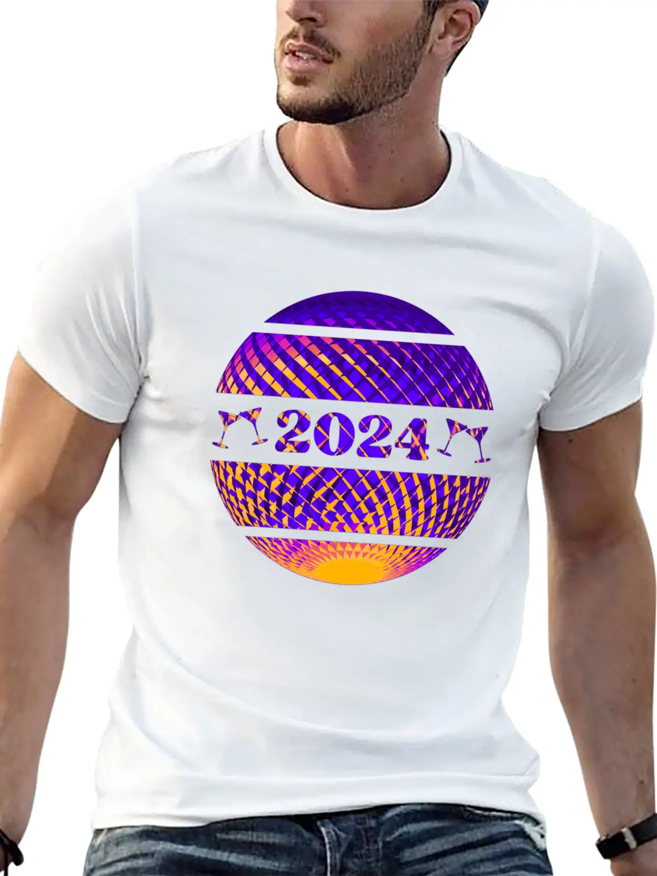 2024 Disco Ball In Colors Timeless Short Sleeve Tee – Comfy And Minimalist Design