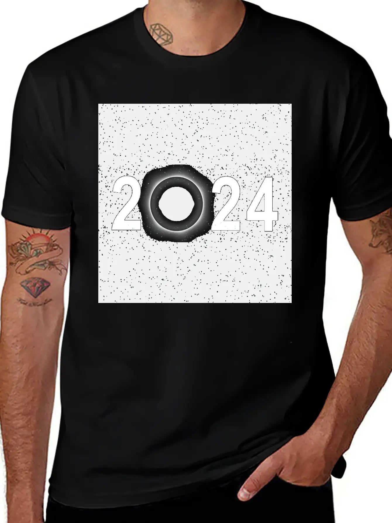2024 Eclipse Poster Wall Art Souvenir Memento Unisex Casual T-Shirt – Clean Design For Daily Comfort