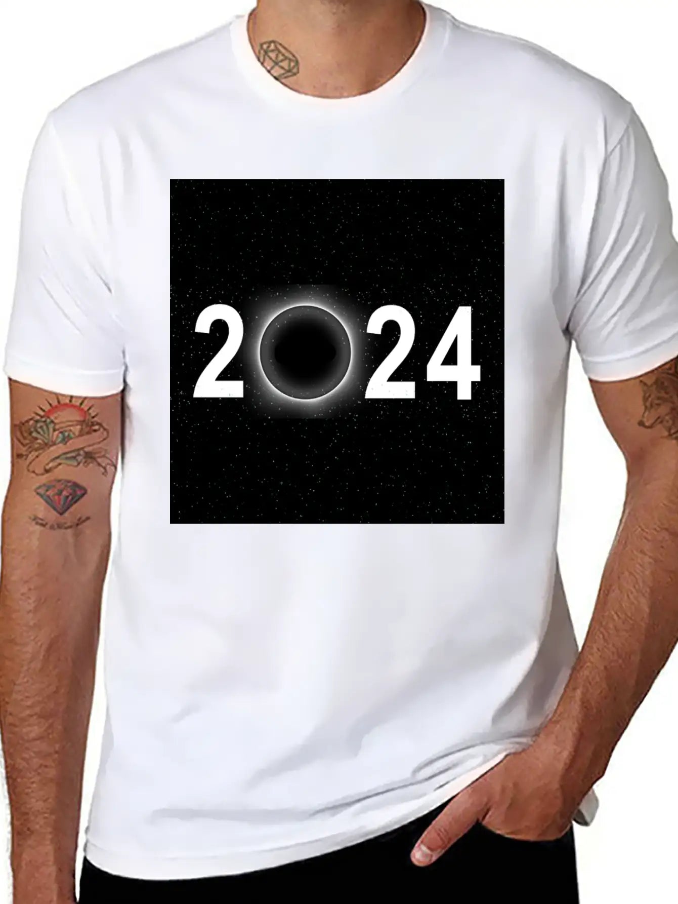 2024 Eclipse Poster Wall Art Souvenir Memento Unisex Casual T-Shirt – Clean Design For Daily Comfort
