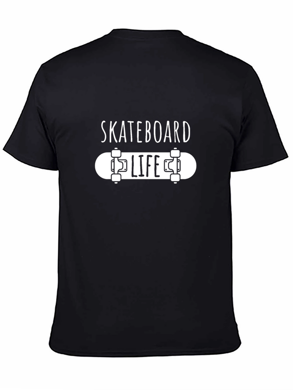 Skateboard Life Graphic Tee - Black Cotton T-Shirt