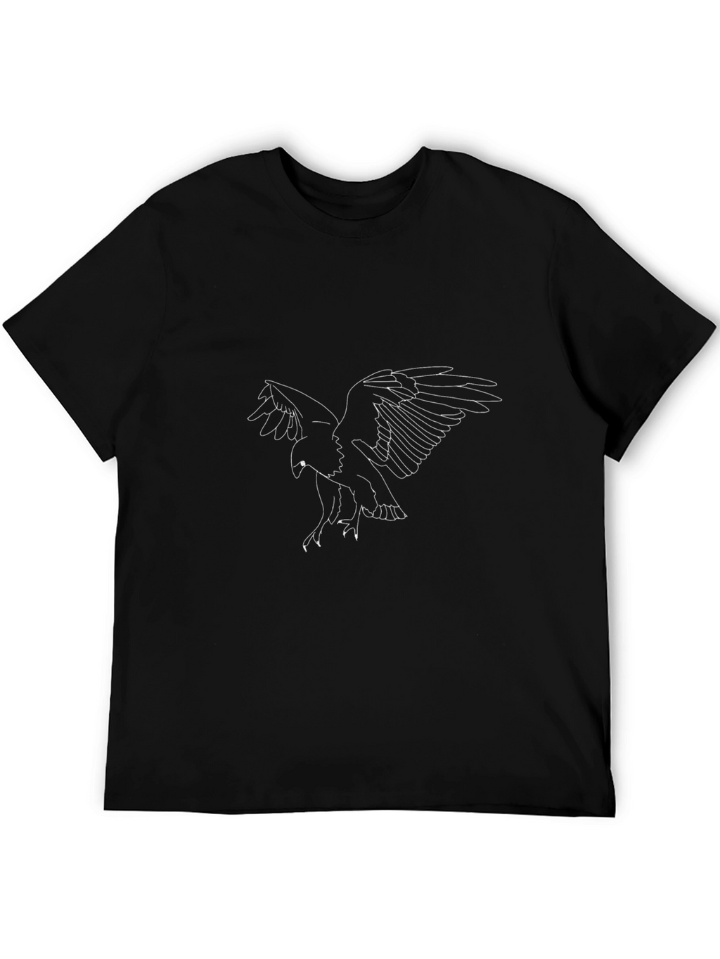 Eagle Line Art Black T-Shirt