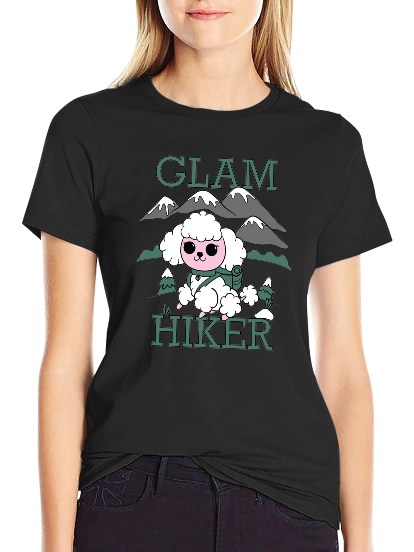 Glam Hiker Graphic T-Shirt - Cute Poodle Design