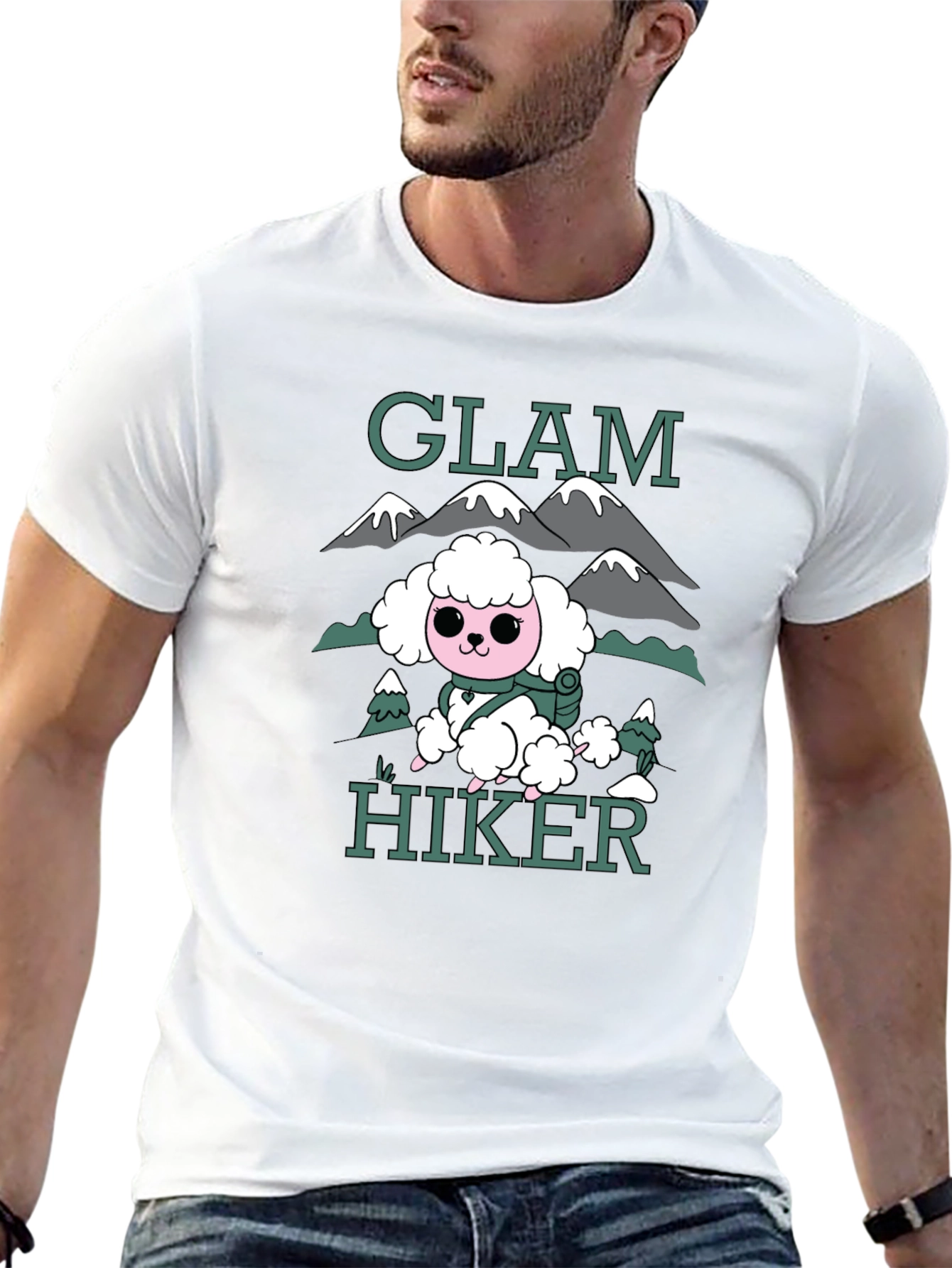 Glam Hiker Graphic T-Shirt - Cute Poodle Design