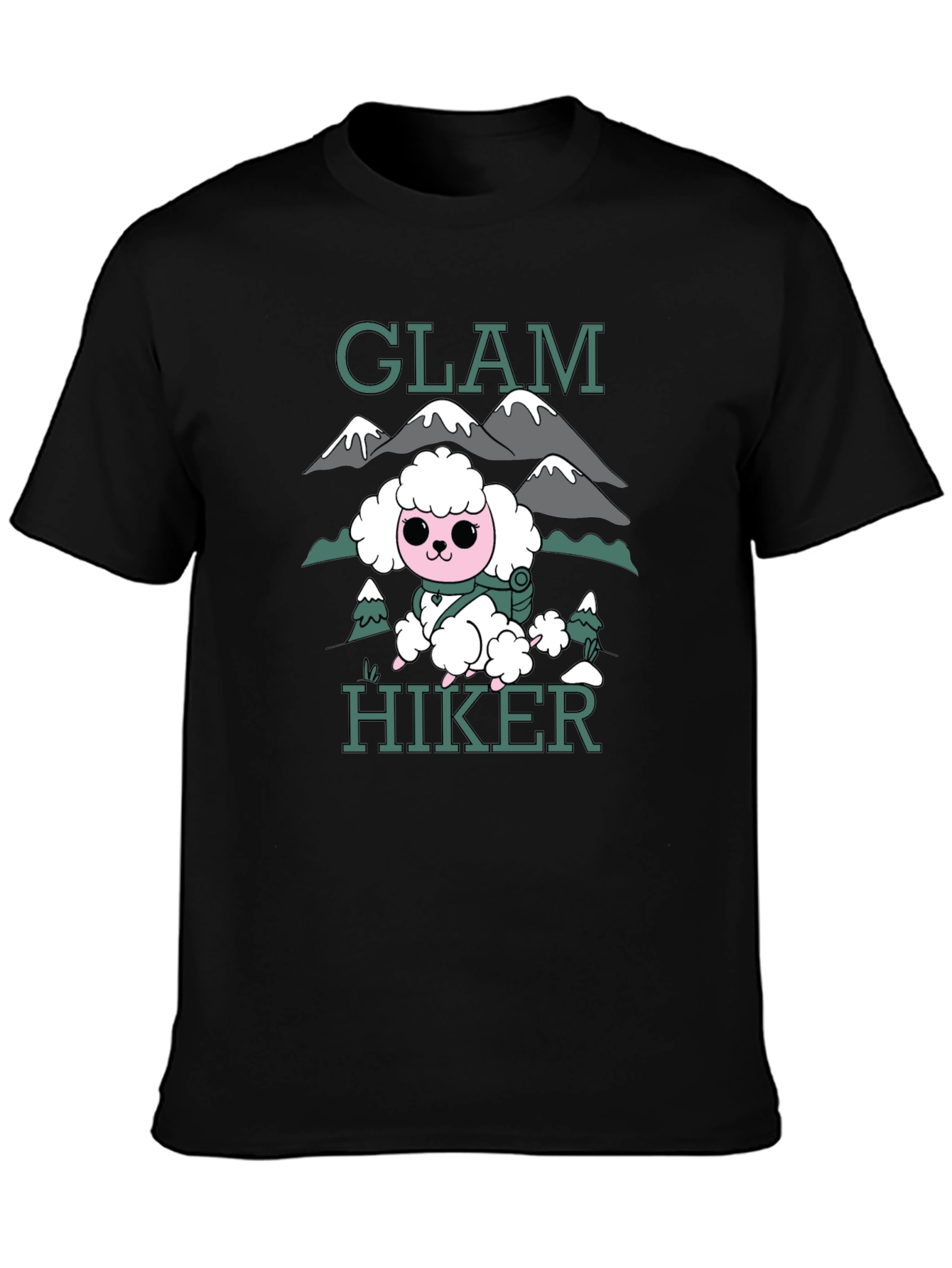 Glam Hiker Graphic T-Shirt - Cute Poodle Design