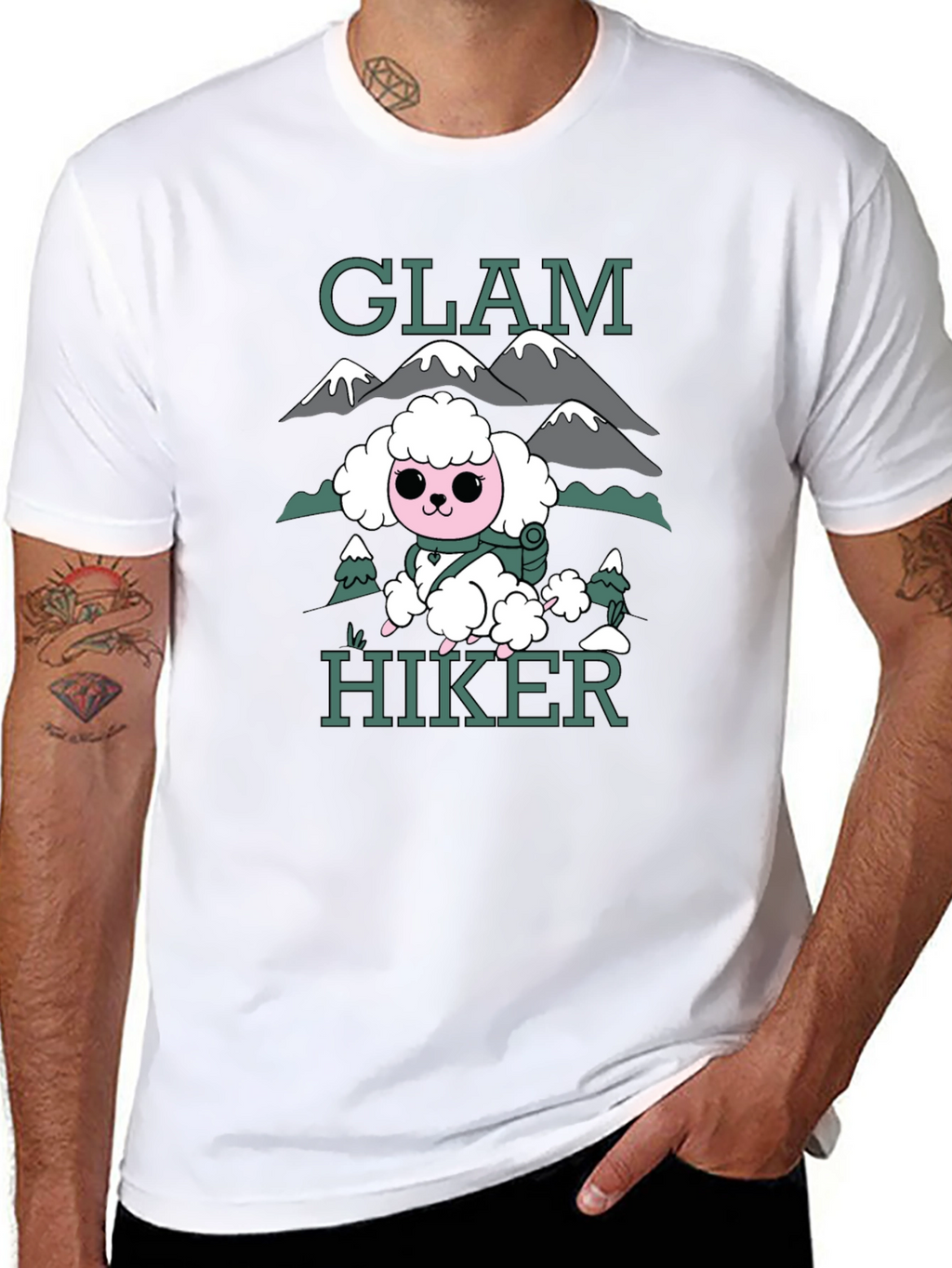 Glam Hiker Graphic T-Shirt - Cute Poodle Design