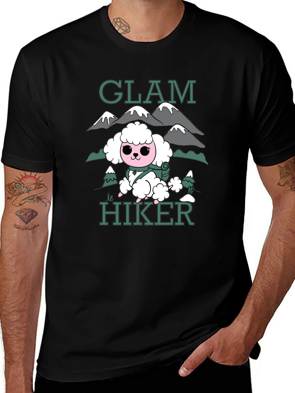 Glam Hiker Graphic T-Shirt - Cute Poodle Design