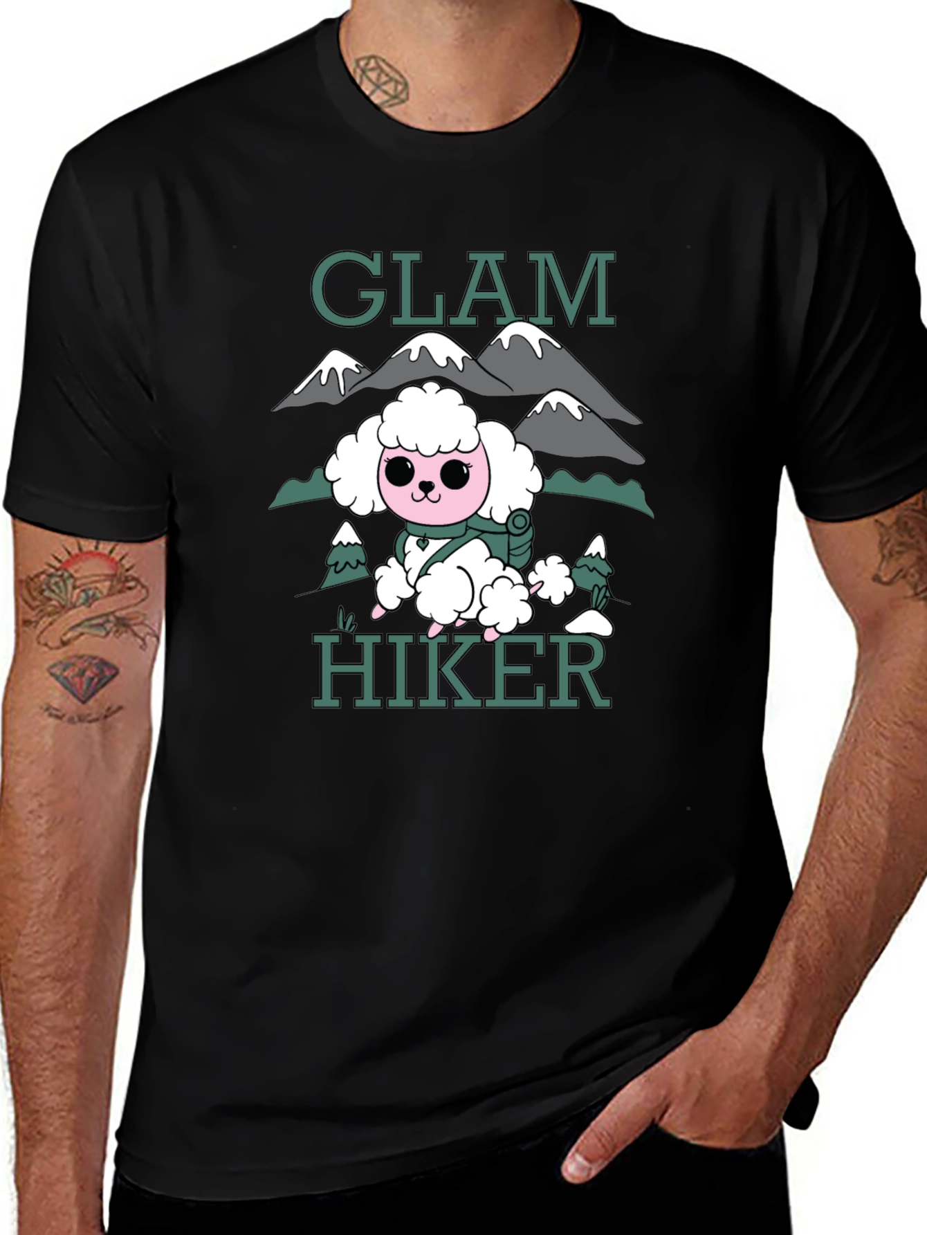 Glam Hiker Graphic T-Shirt - Cute Poodle Design
