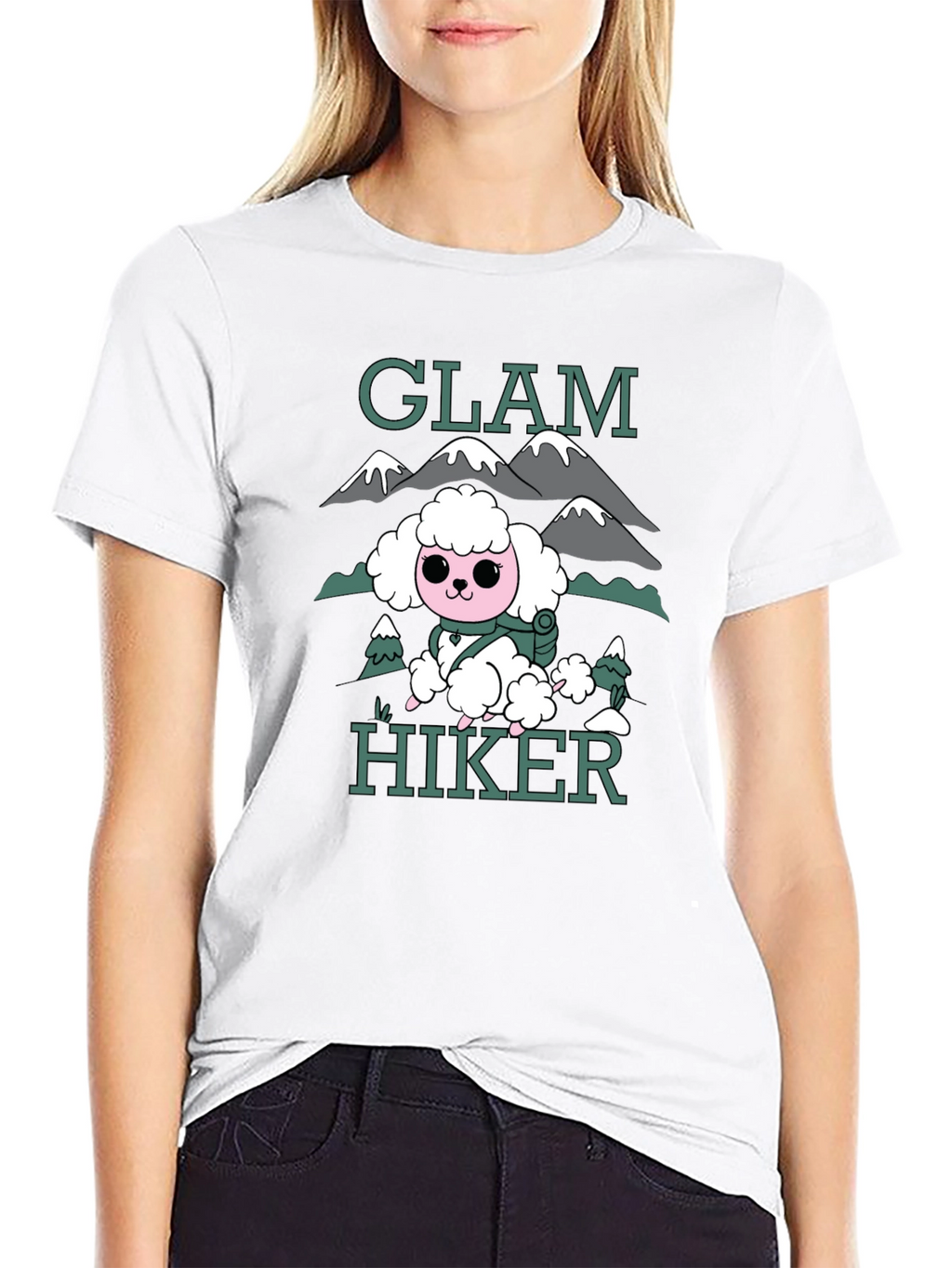 Glam Hiker Graphic T-Shirt - Cute Poodle Design
