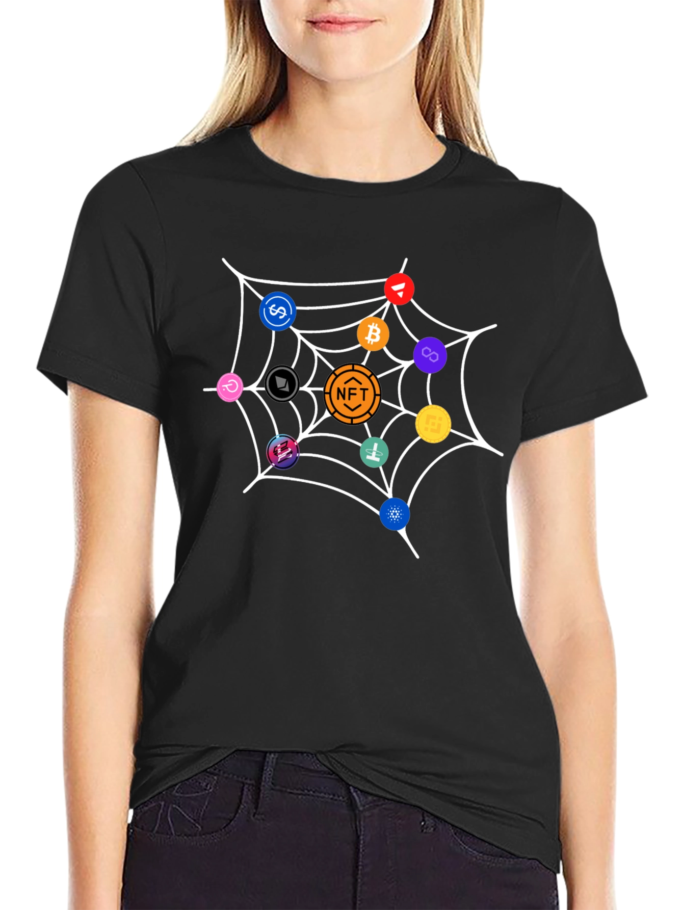 Crypto Web T-Shirt - Black Unique NFT Design