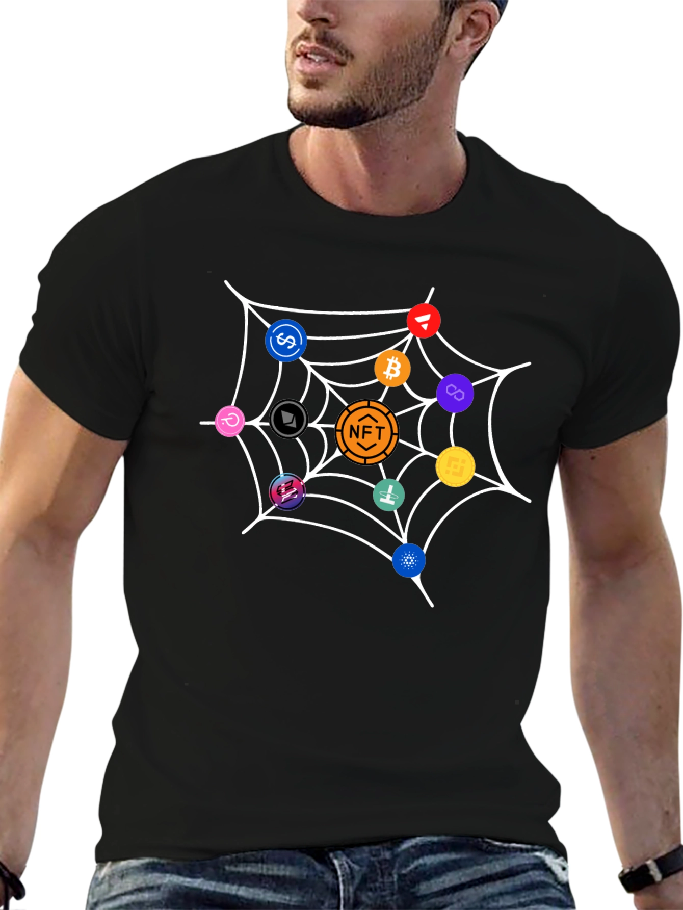 Crypto Web T-Shirt - Black Unique NFT Design