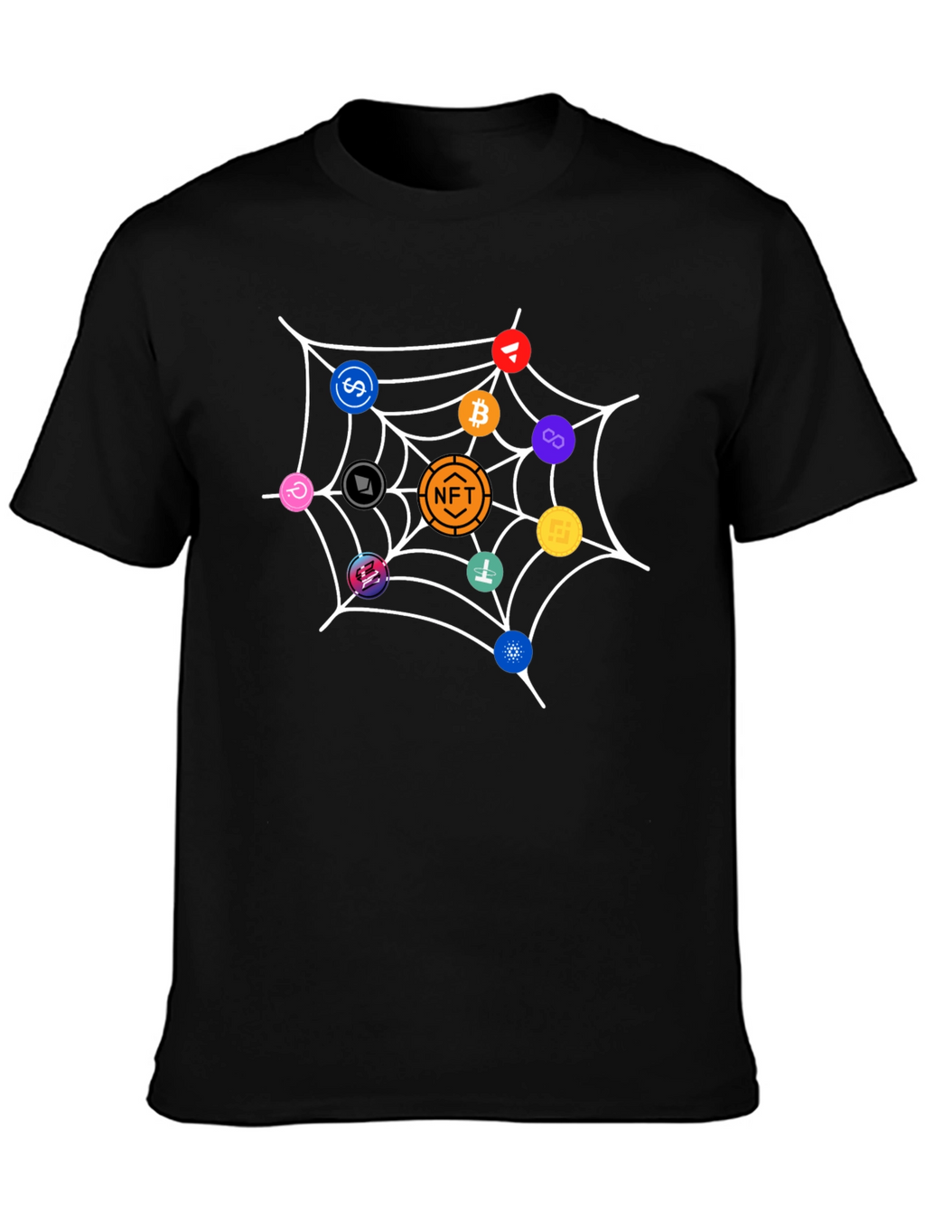 Crypto Web T-Shirt - Black Unique NFT Design