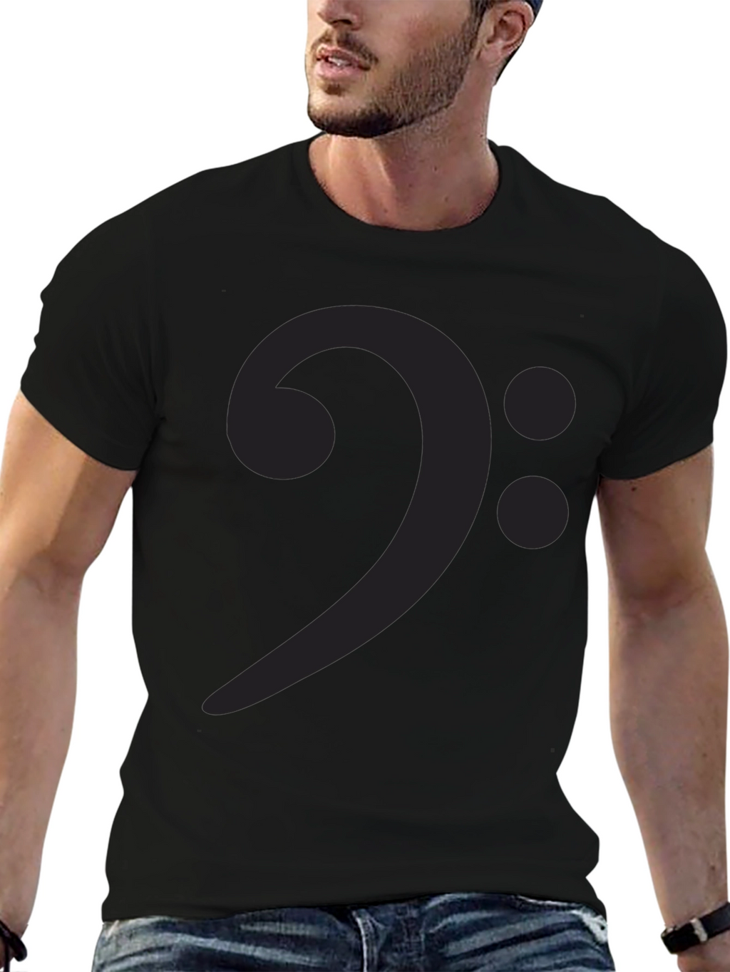 Bass Clef Graphic Tee - Music Lovers Black T-Shirt