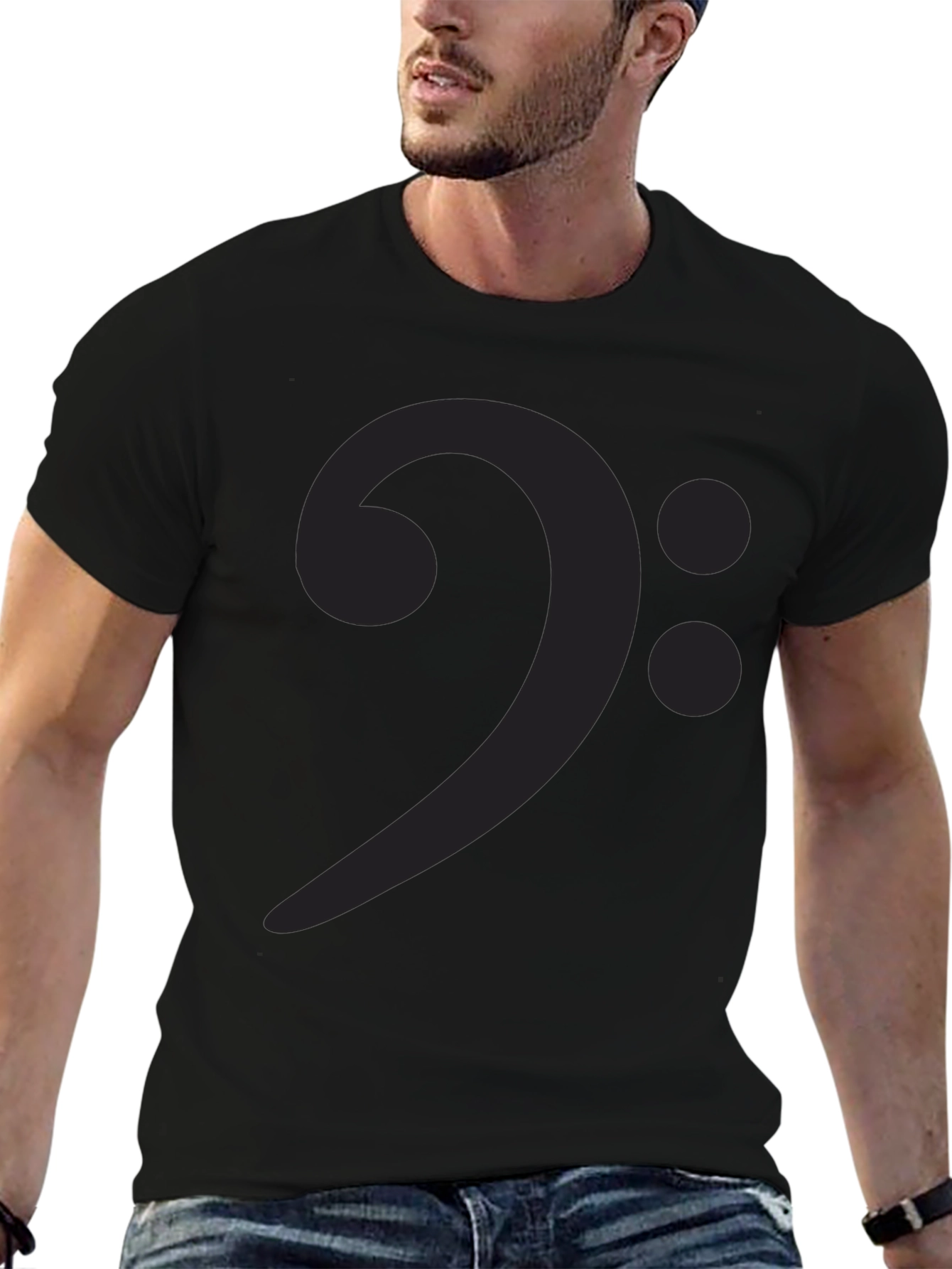 Bass Clef Graphic Tee - Music Lovers Black T-Shirt