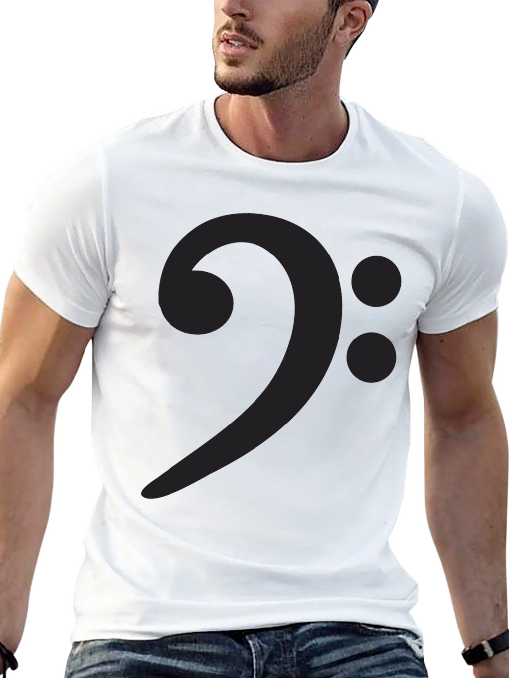 Bass Clef Graphic Tee - Music Lovers Black T-Shirt